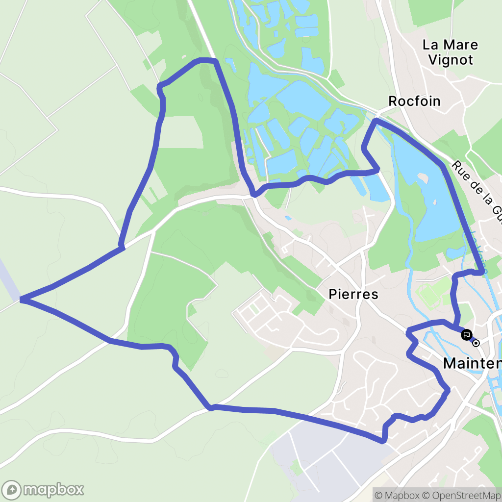 Maintenon : carte du parcours de randonnée - France