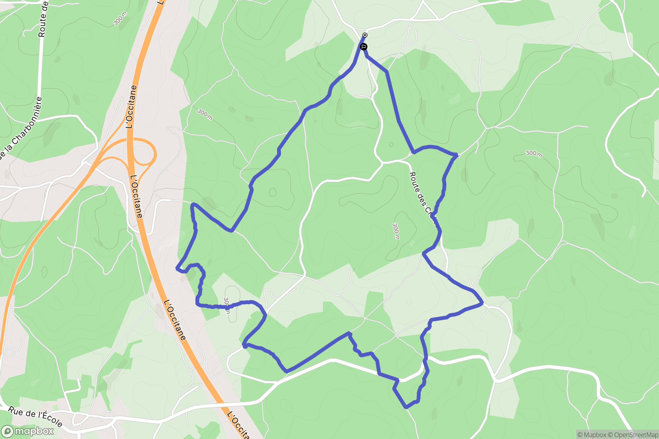 Nespouls : carte du parcours de randonnée - France