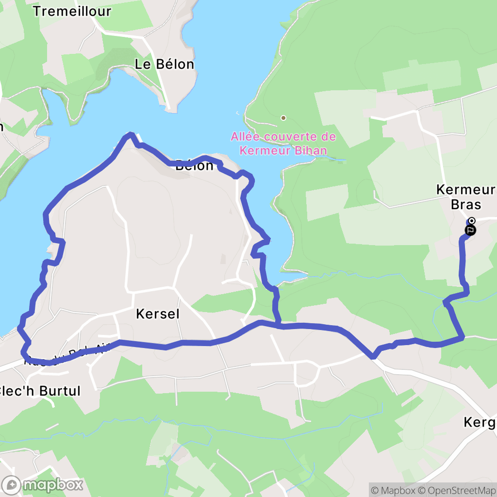 Moëlan-sur-Mer : carte du parcours de randonnée - France