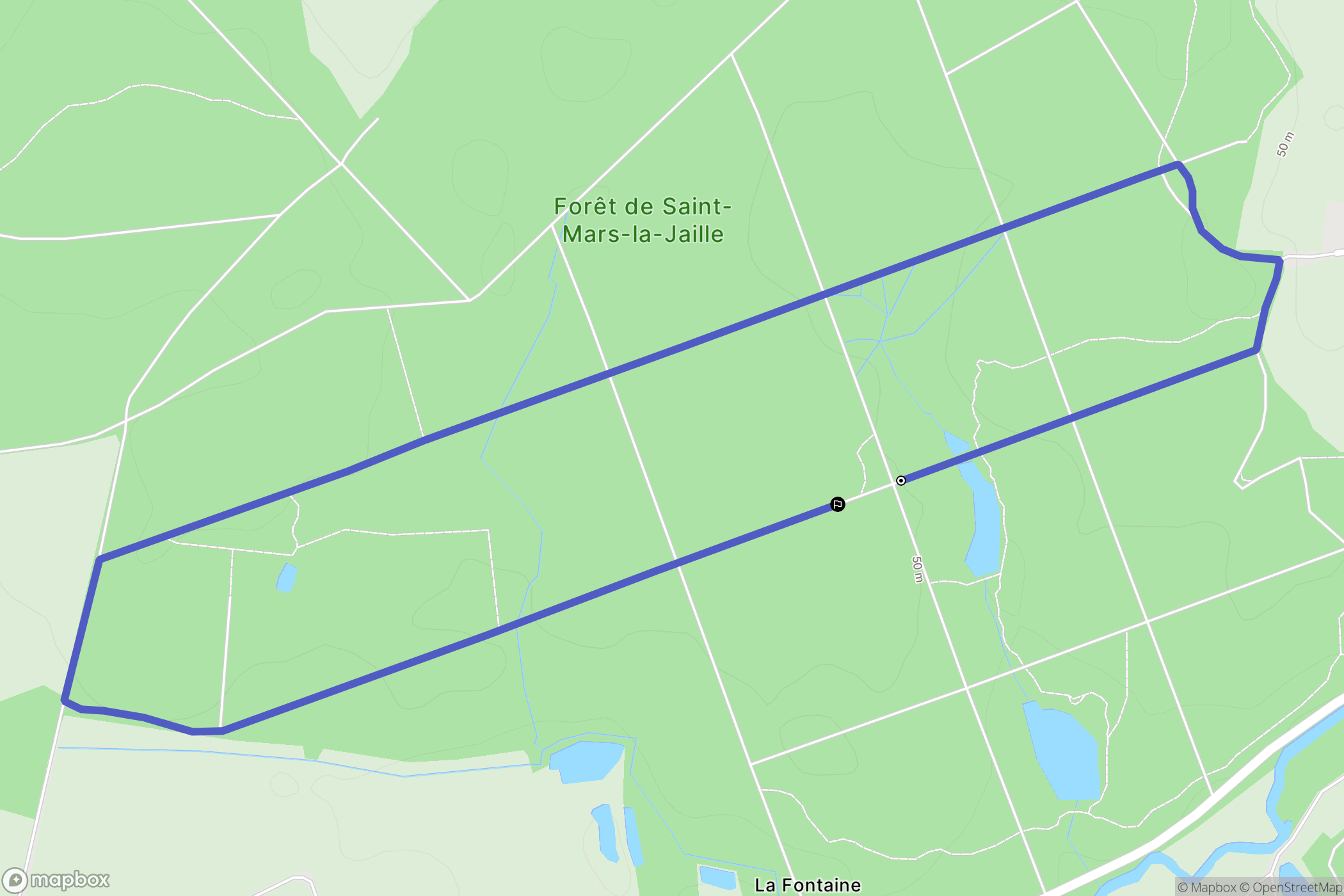 Vallons-de-L'Erdre : carte du parcours de randonnée - France