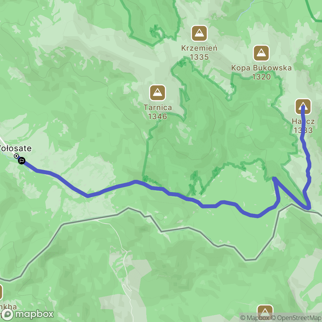 Wołosate: mapa trasy - Poland