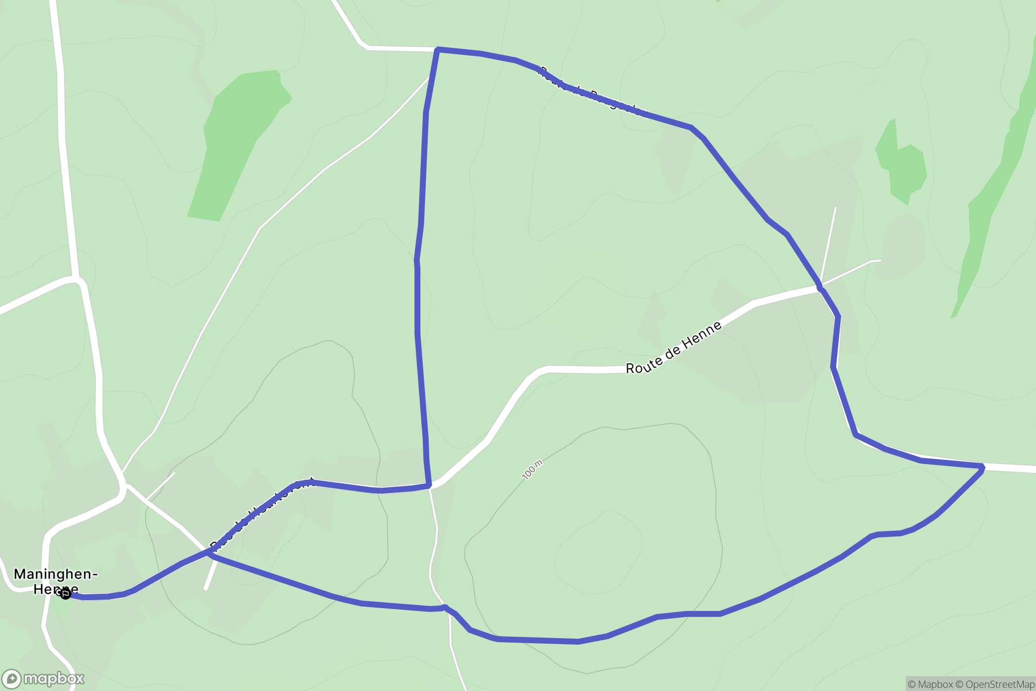 Maninghen-Henne : carte du parcours de randonnée - France