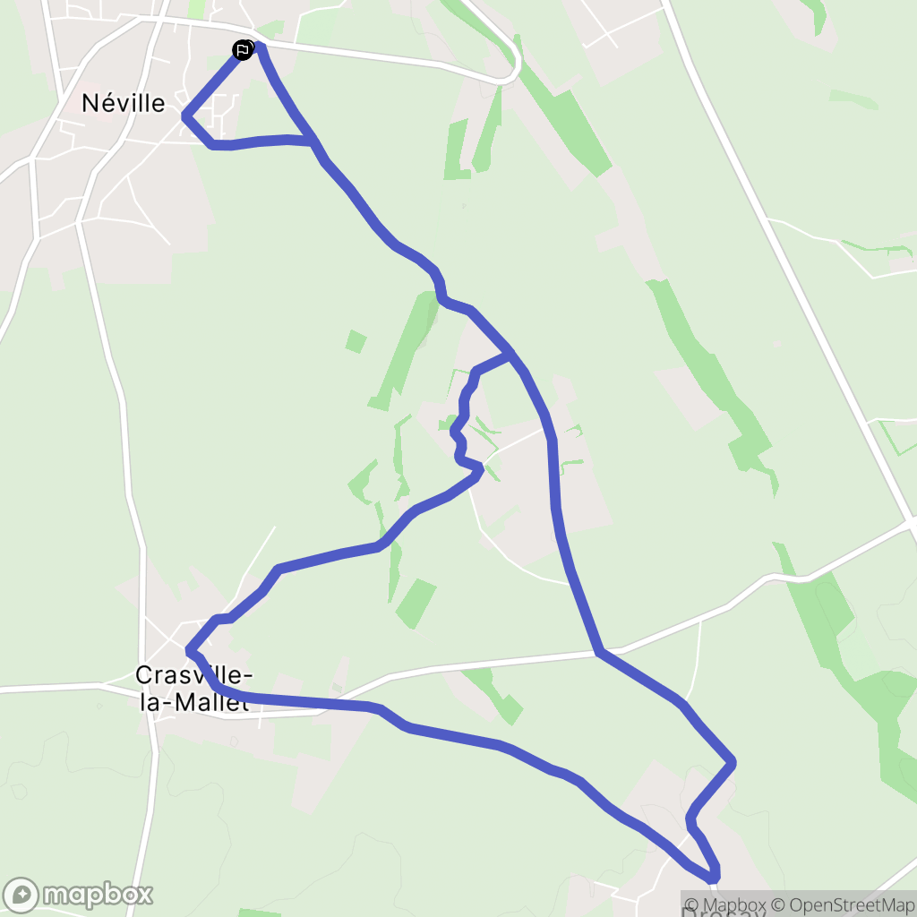 Néville : carte du parcours de randonnée - France