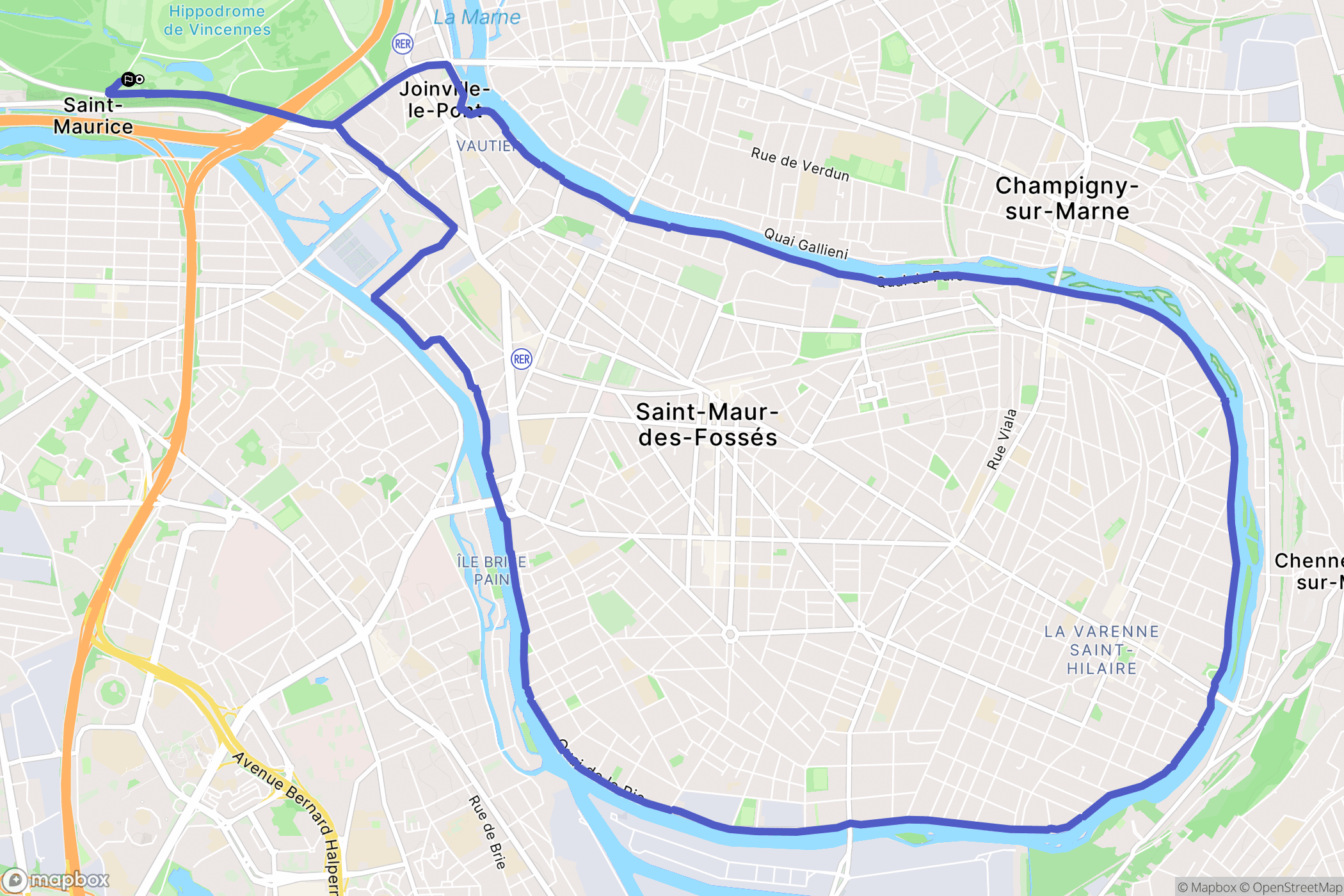 Paris : carte du parcours de randonnée - France