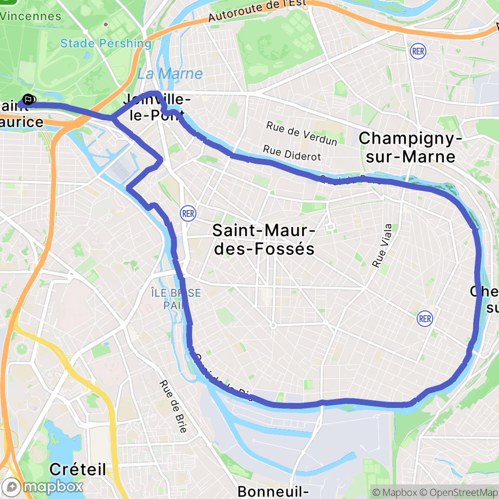 Paris : carte du parcours de randonnée - France
