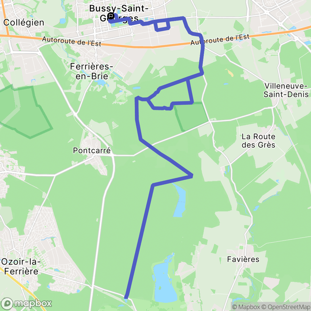 Bussy-Saint-Georges : carte du parcours de randonnée - France