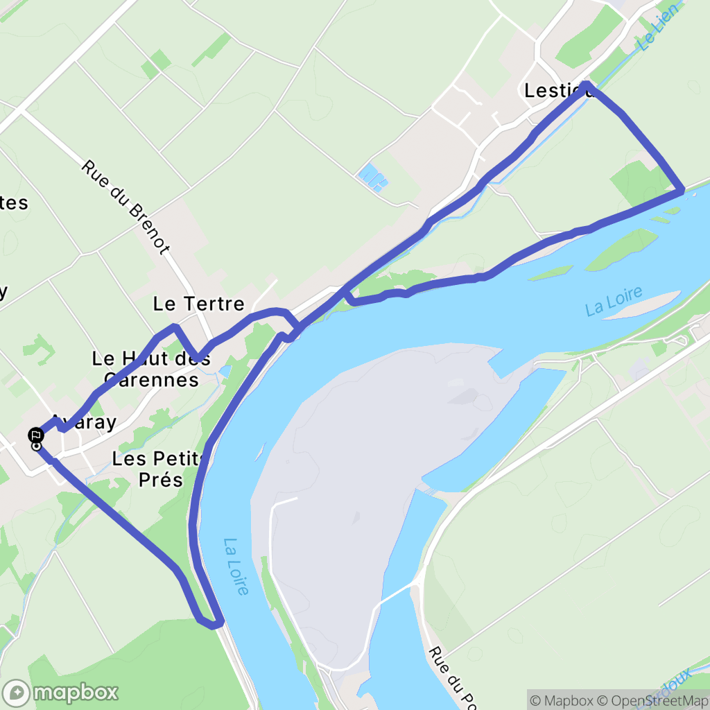 Avaray : carte du parcours de randonnée - France