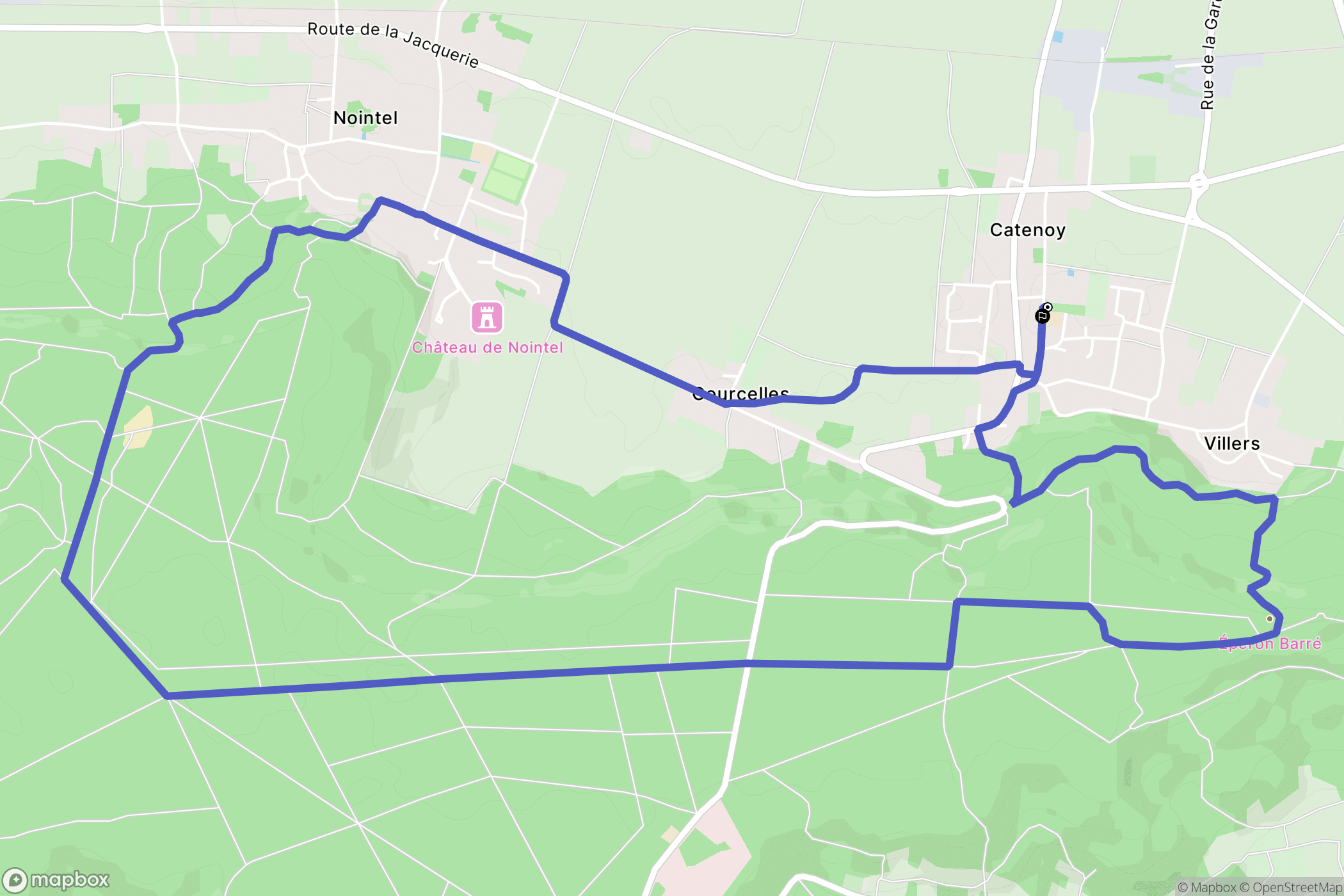 Catenoy : carte du parcours de randonnée - France