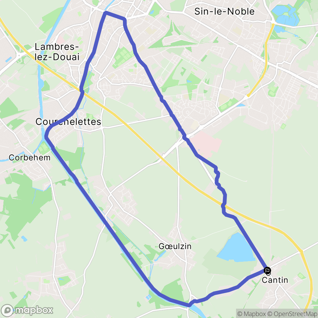 Cantin : carte du parcours de randonnée - France