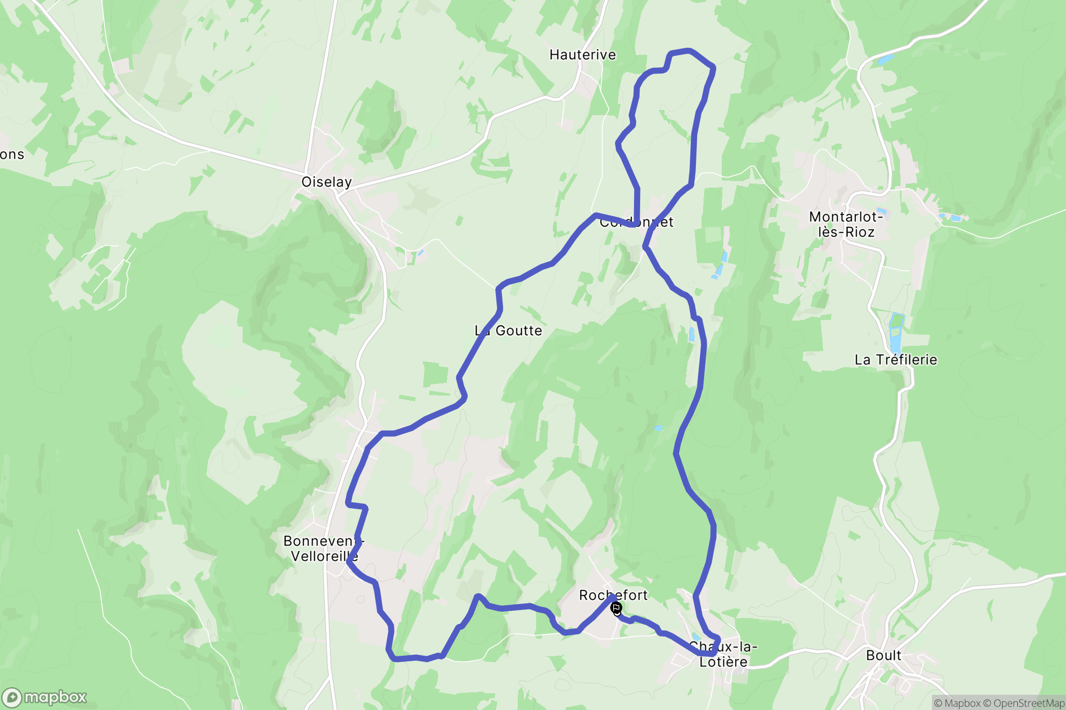Chaux-la-Lotière : carte du parcours de randonnée - France