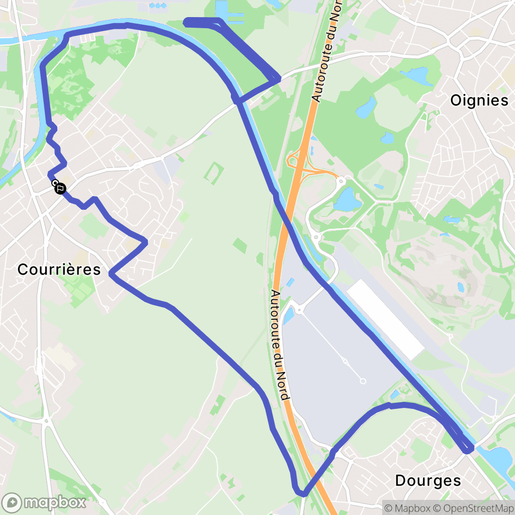 Courrières : carte du parcours de randonnée - France
