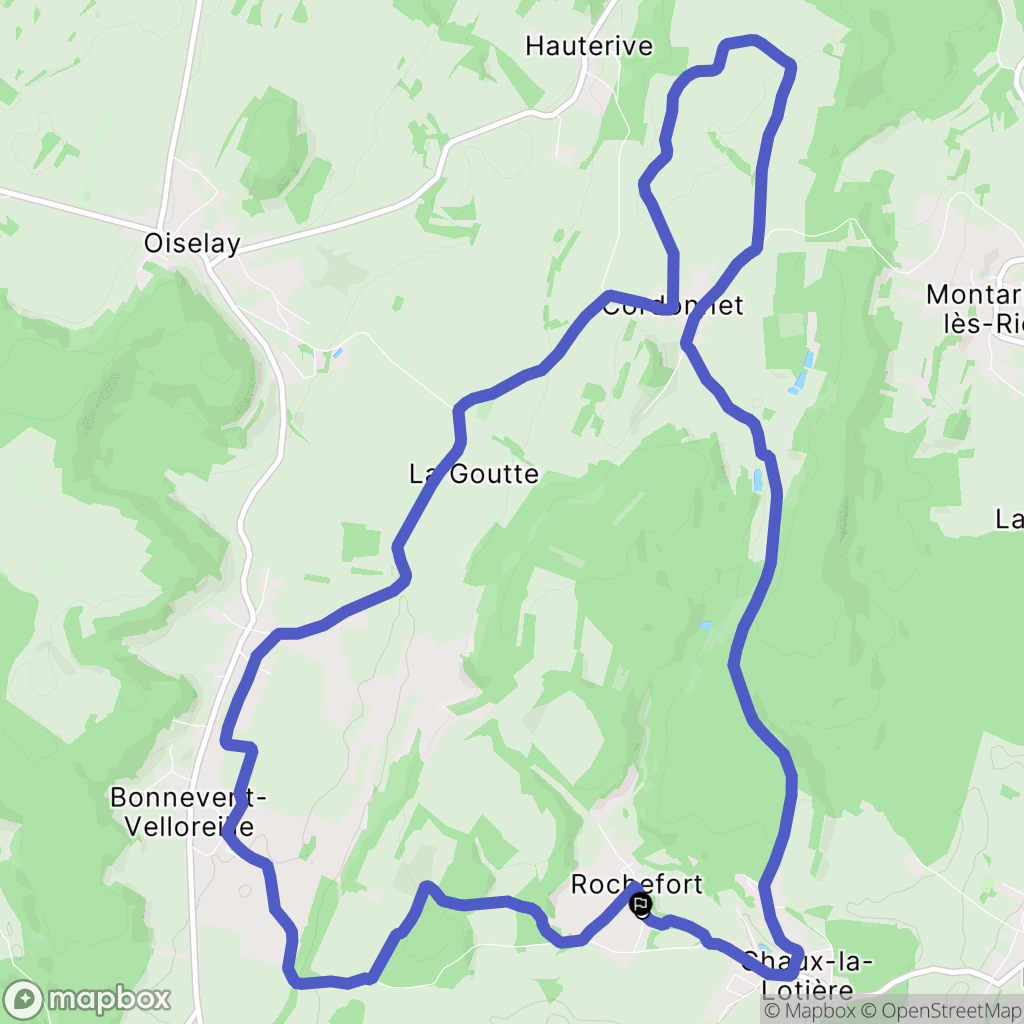 Chaux-la-Lotière : carte du parcours de randonnée - France