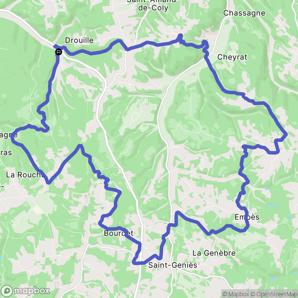 Montignac-Lascaux : carte du parcours de randonnée - France