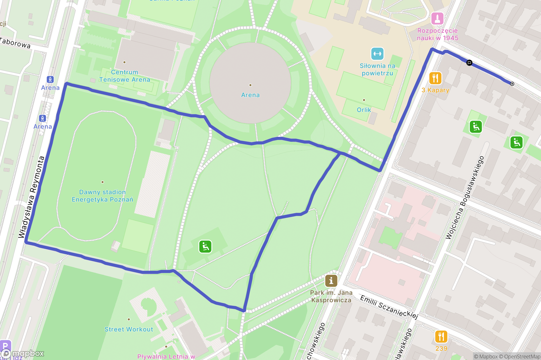 Poznań: mapa trasy - Poland