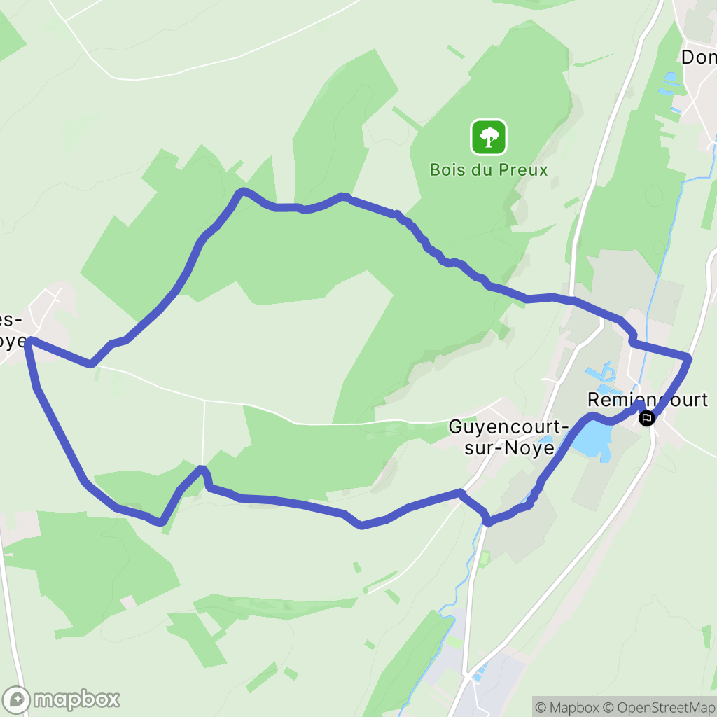 Remiencourt : carte du parcours de randonnée - France