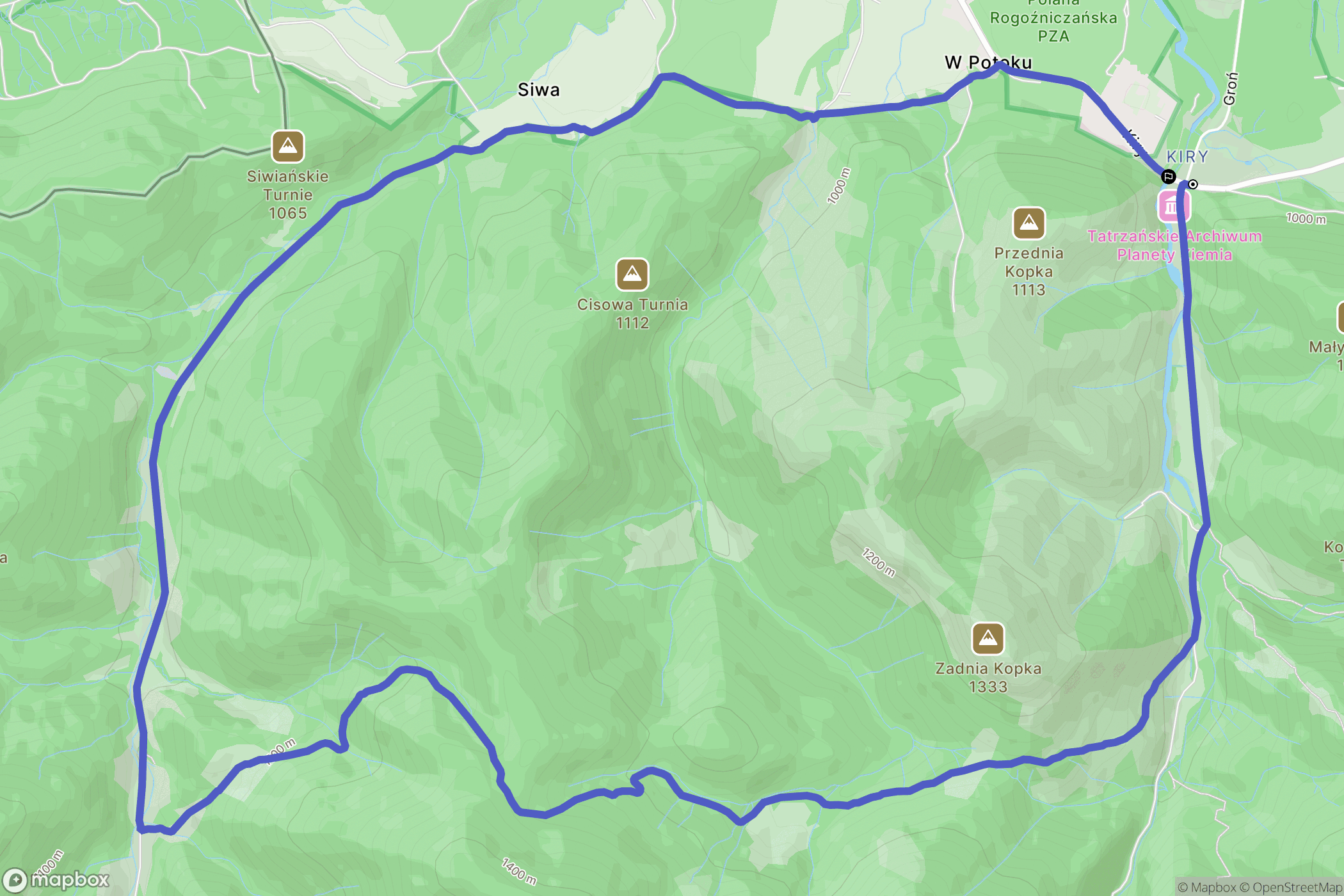 Kościelisko: mapa trasy - Poland