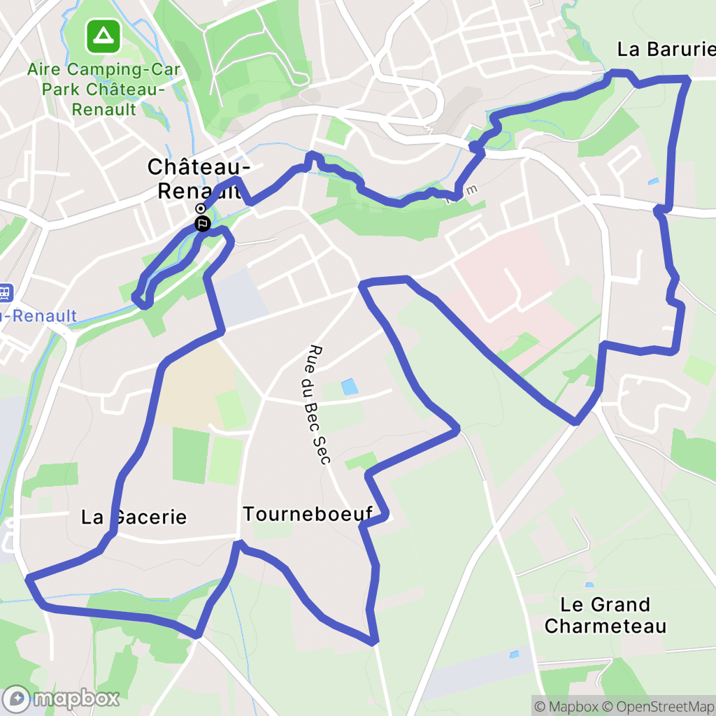 Château-Renault : carte du parcours de randonnée - France
