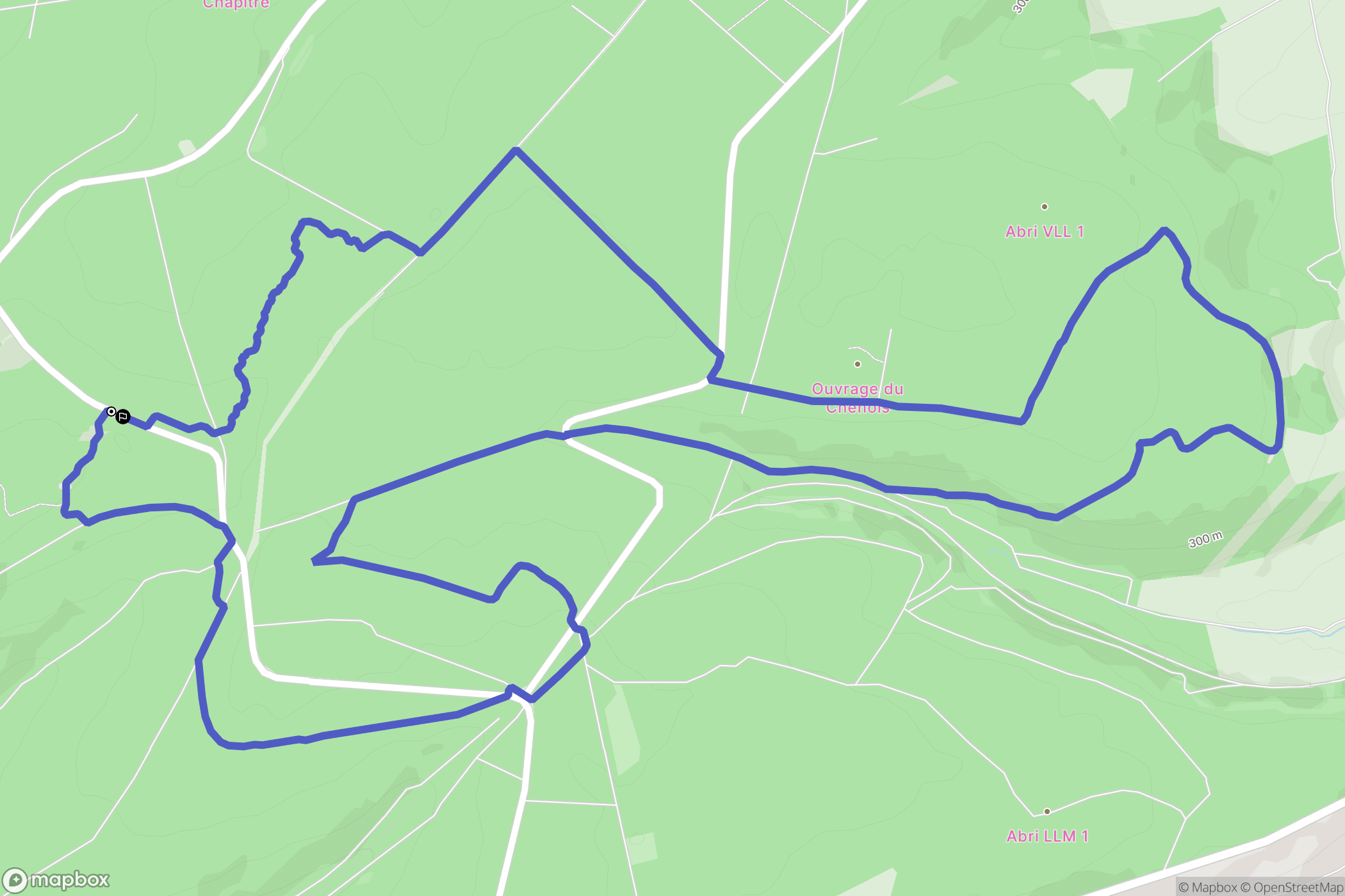 Fleury-devant-Douaumont : carte du parcours de randonnée - France