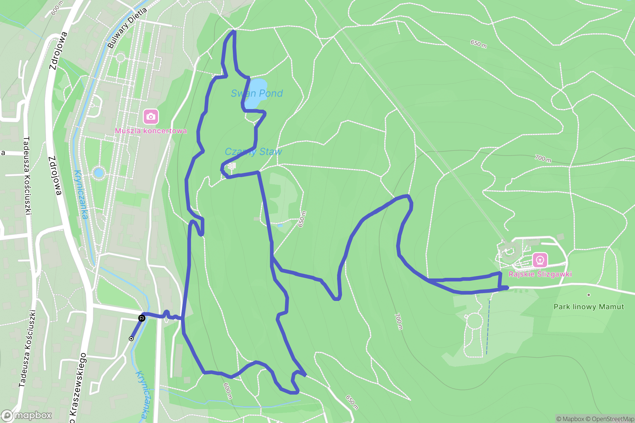 Krynica-Zdrój: mapa trasy - Poland