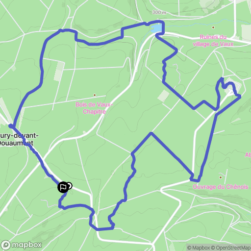 Fleury-devant-Douaumont : carte du parcours de randonnée - France