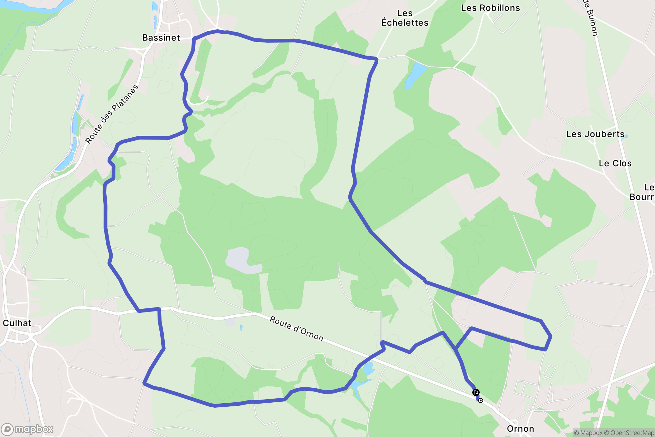 Lezoux : carte du parcours de randonnée - France