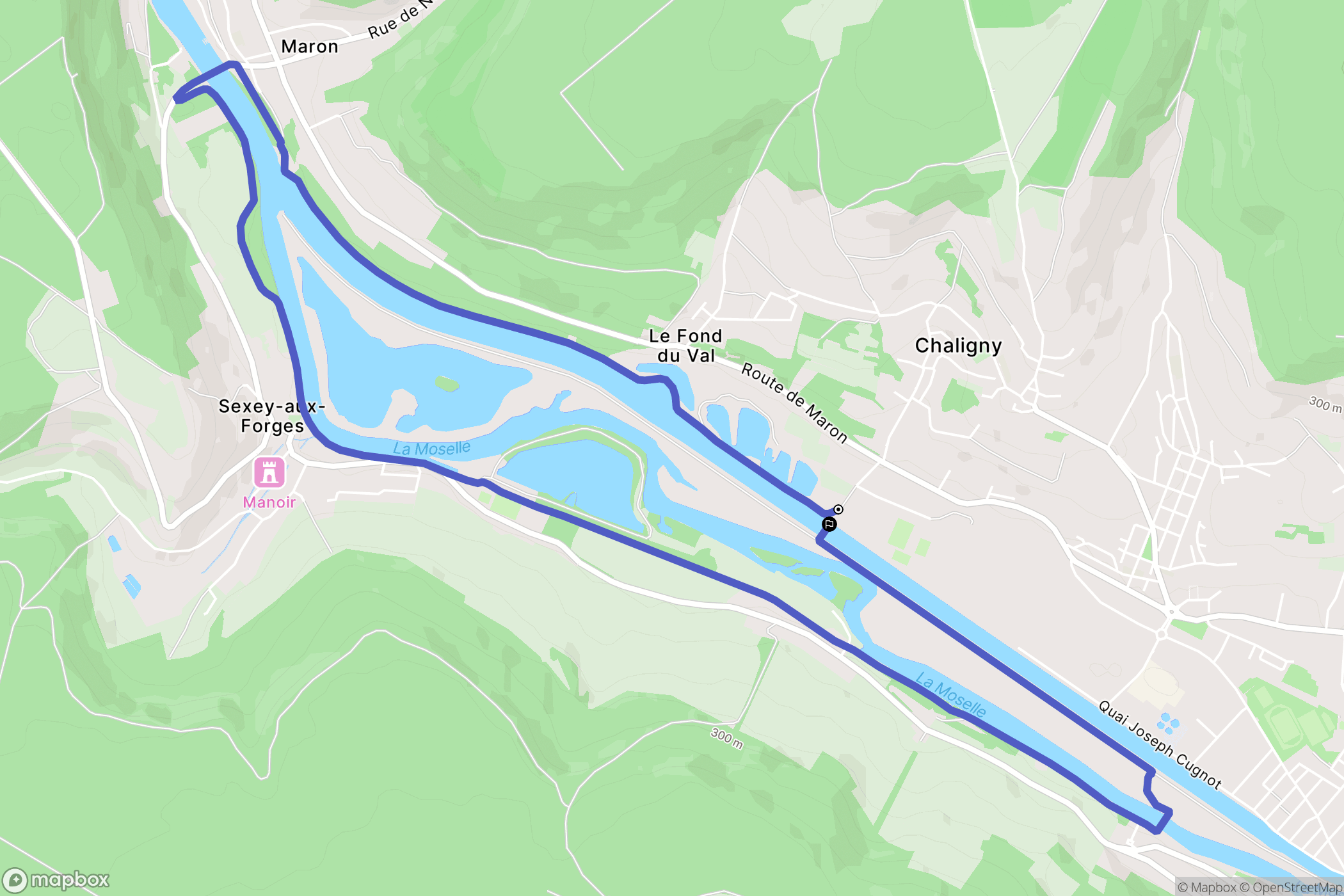 Chaligny : carte du parcours de randonnée - France