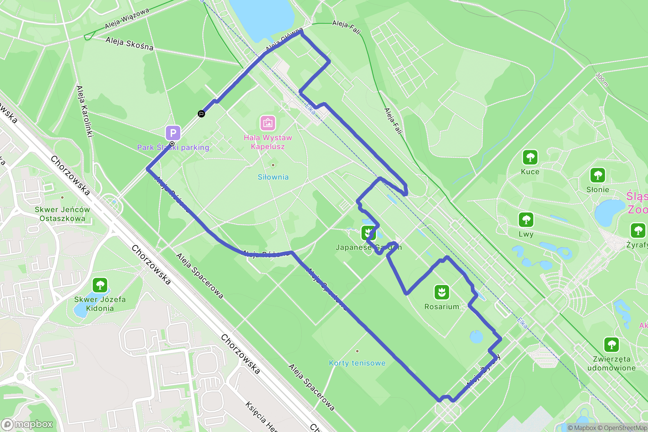 Chorzów: mapa trasy - Poland