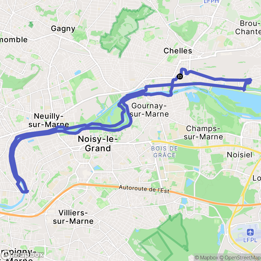 Chelles : carte du parcours de randonnée - France