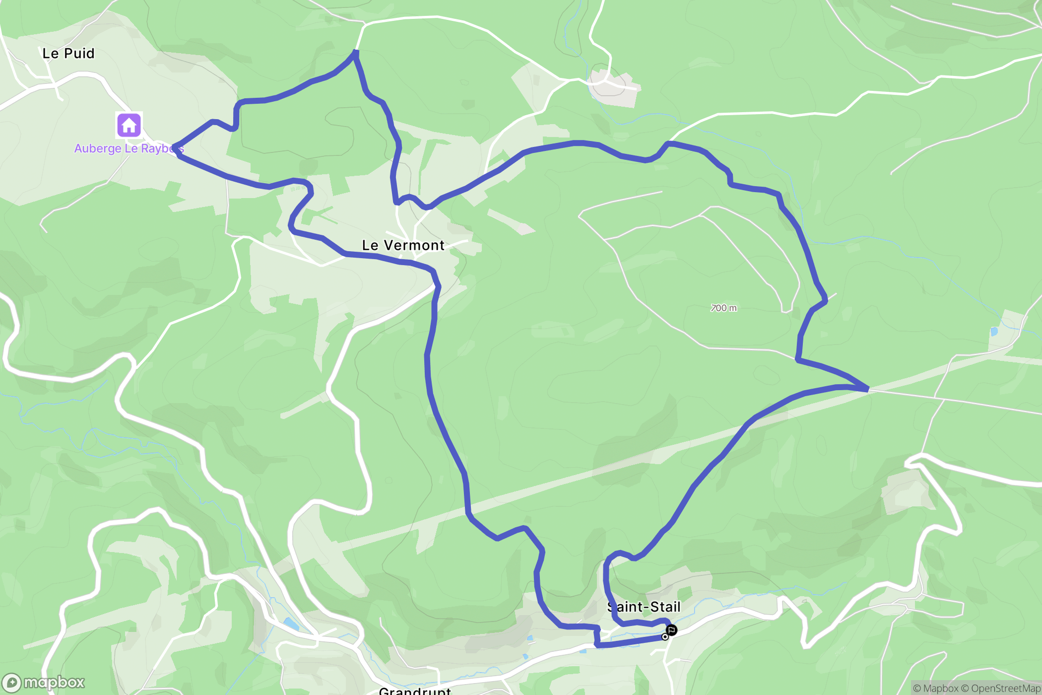 Saint-Stail : carte du parcours de randonnée - France