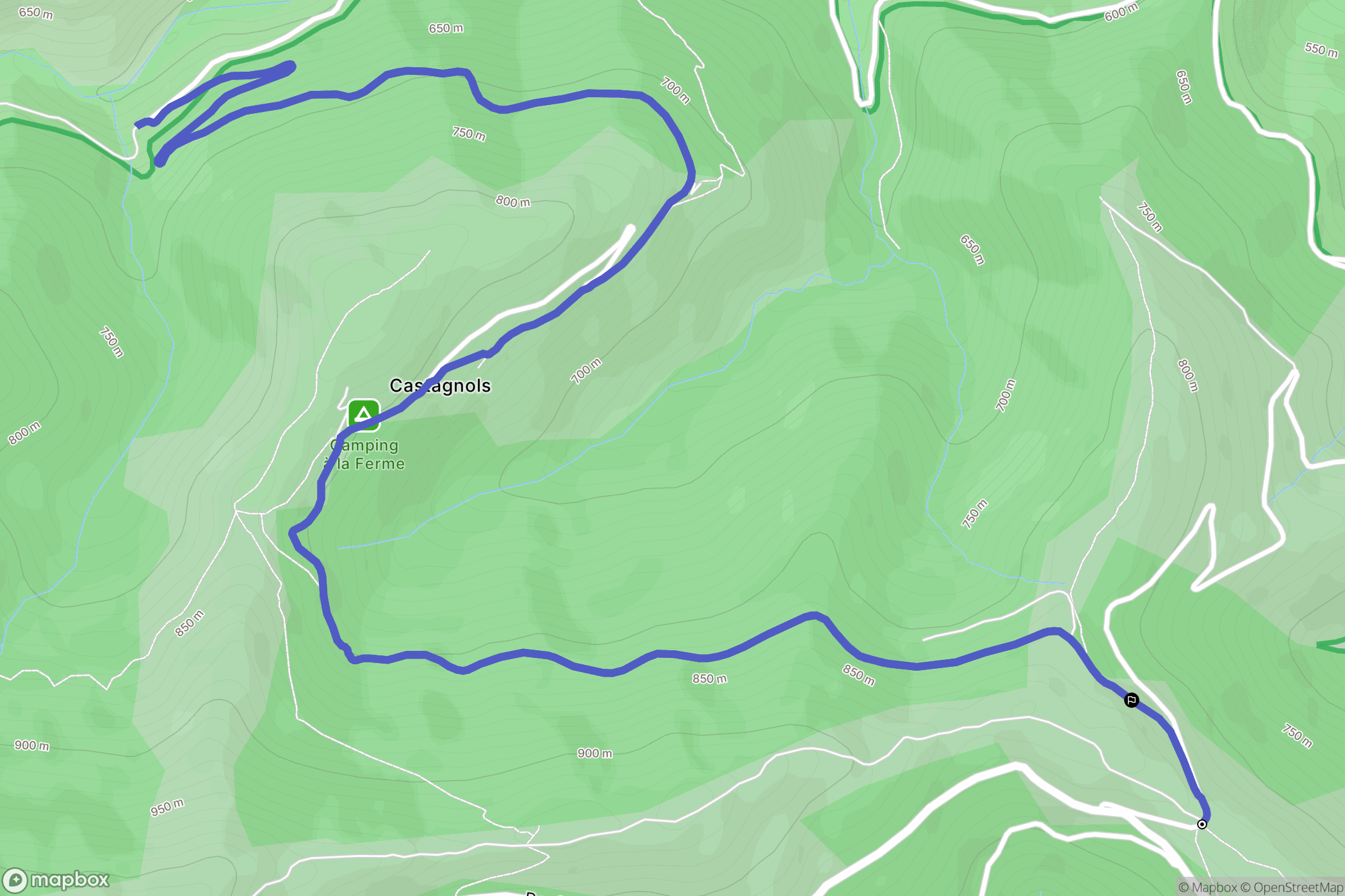 Ventalon en Cévennes : carte du parcours de randonnée - France