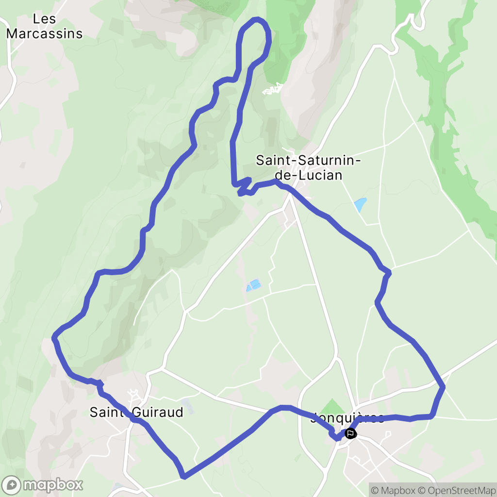Jonquières : carte du parcours de randonnée - France