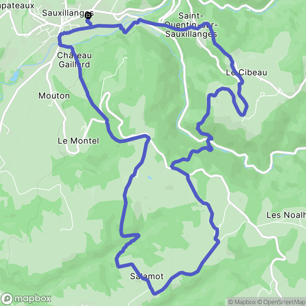 Sauxillanges : carte du parcours de randonnée - France