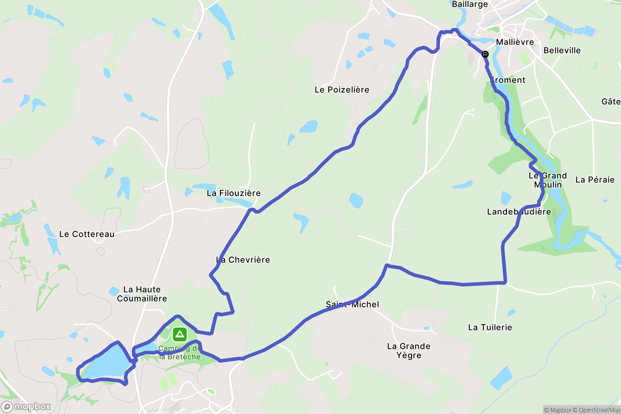 Les Epesses : carte du parcours de randonnée - France