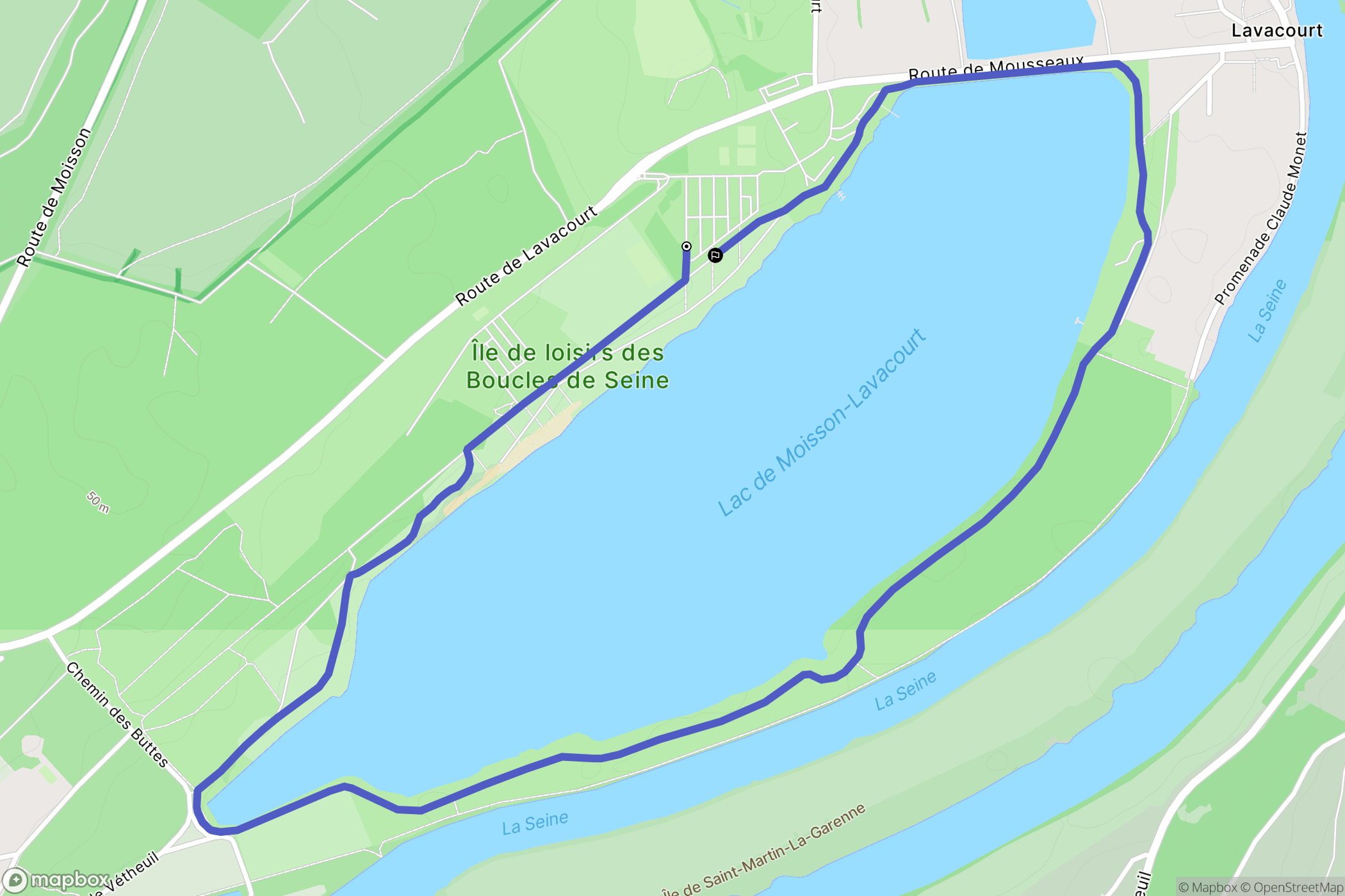 Moisson : carte du parcours de randonnée - France