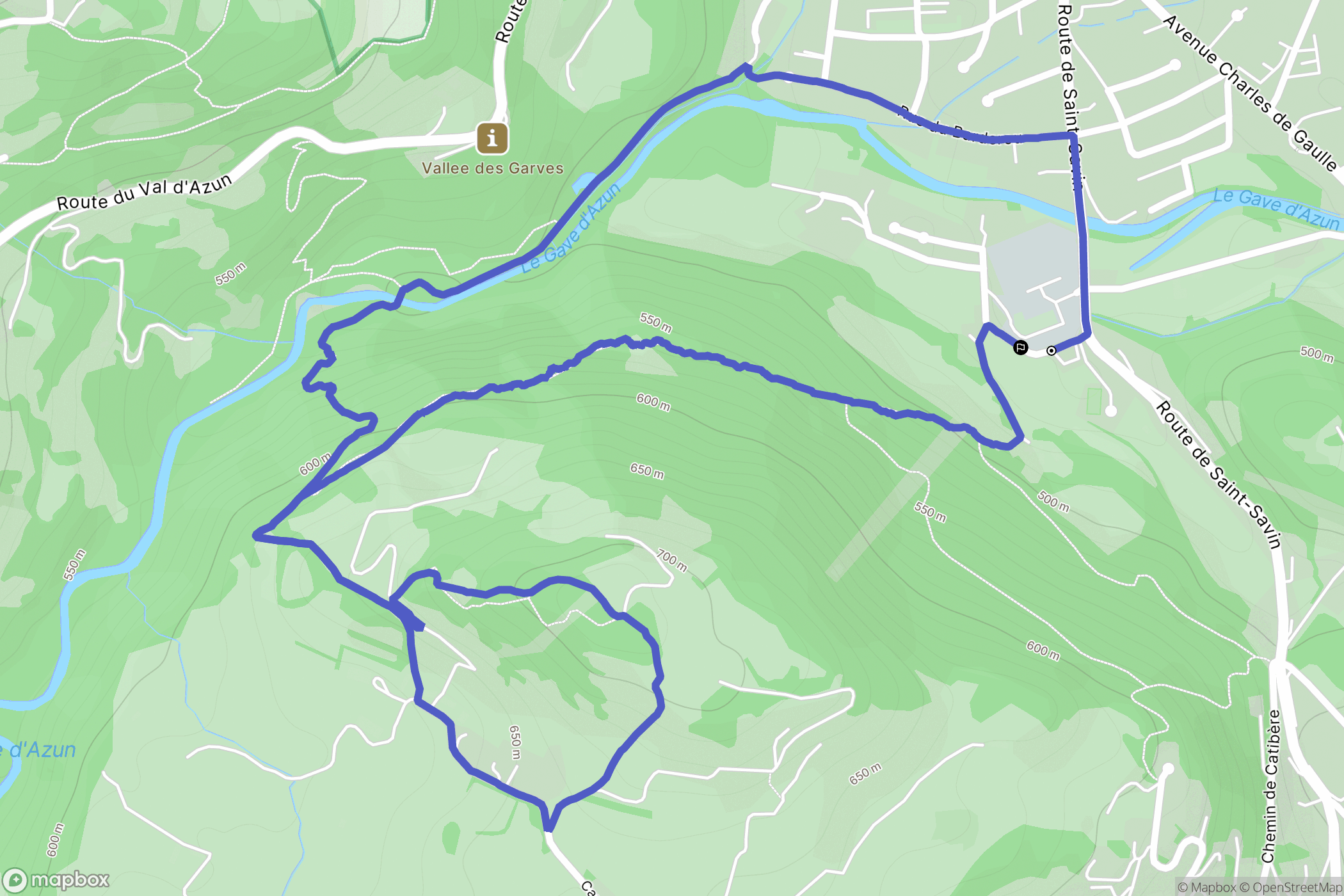 Lau-Balagnas : carte du parcours de randonnée - France