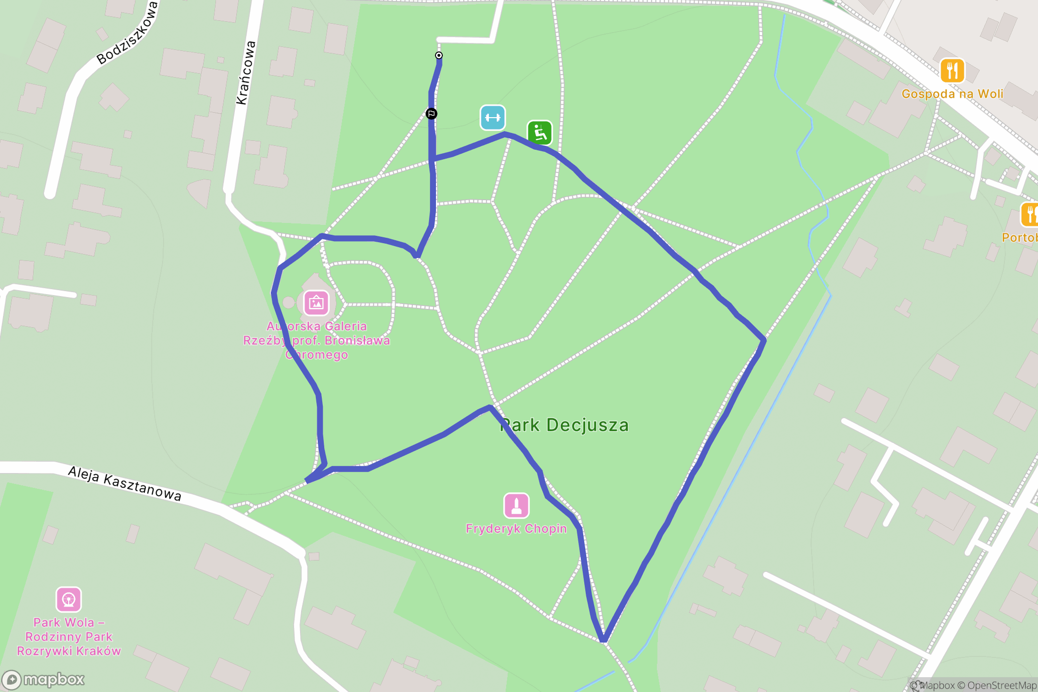 Kraków: mapa trasy - Poland