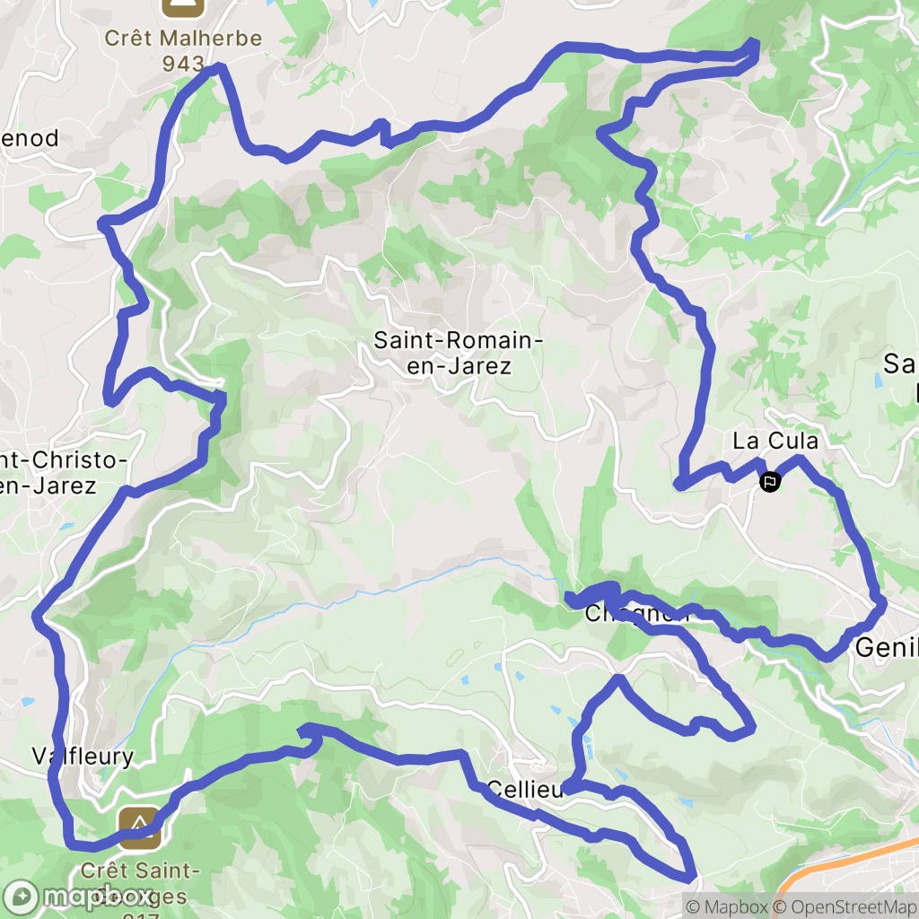 Genilac : carte du parcours de randonnée - France