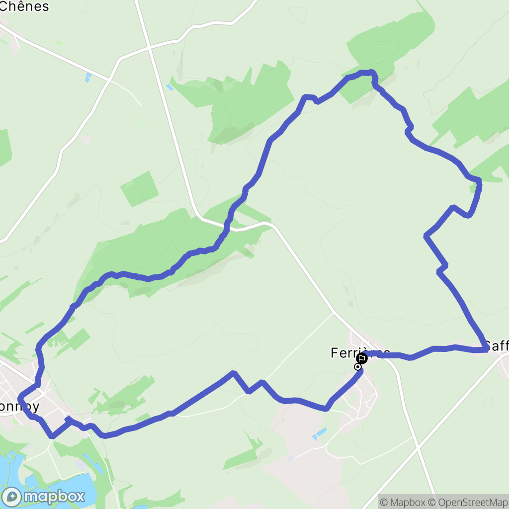 Ferrières : carte du parcours de randonnée - France