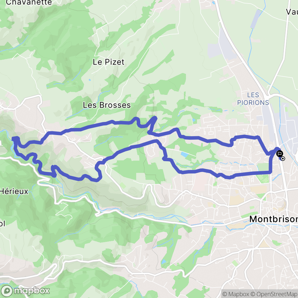 Montbrison : carte du parcours de randonnée - France