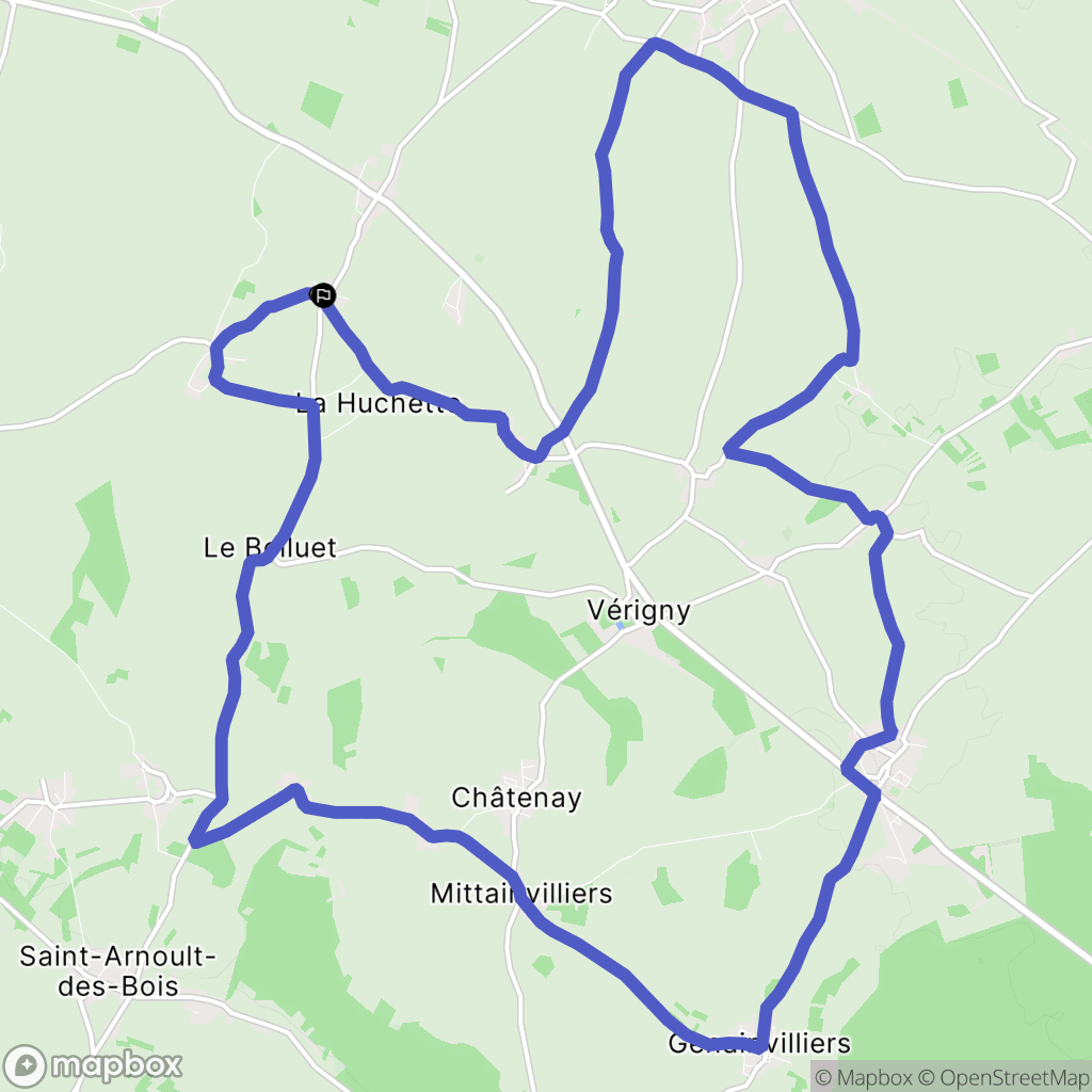 Thimert-Gâtelles : carte du parcours de randonnée - France