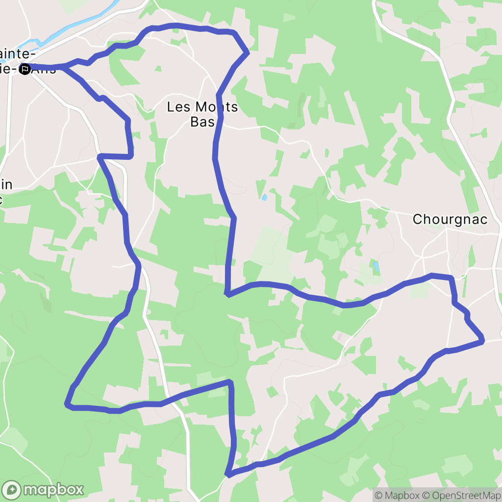 Sainte-Eulalie-d'Ans : carte du parcours de randonnée - France