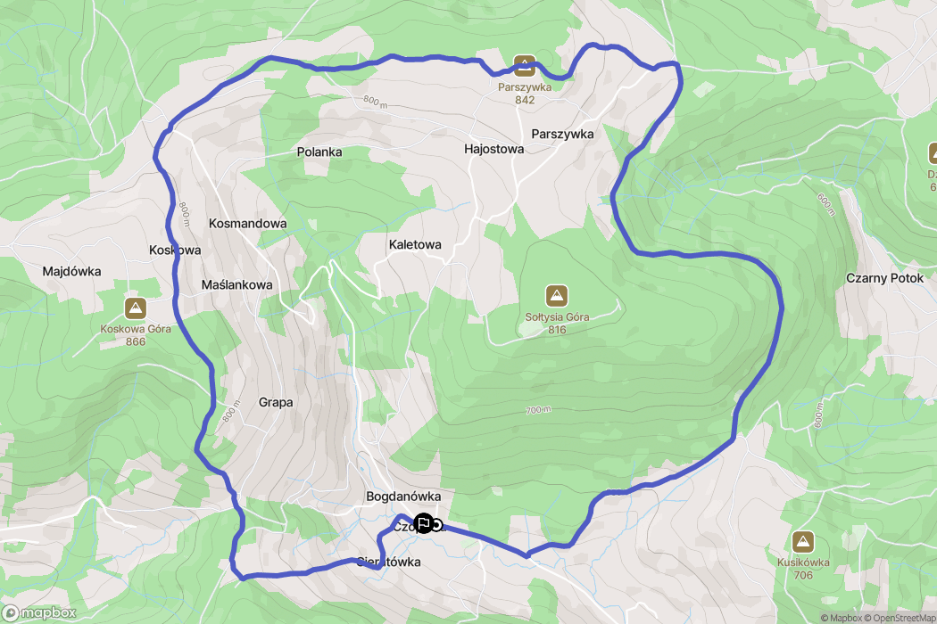 Bogdanówka: mapa trasy - Poland