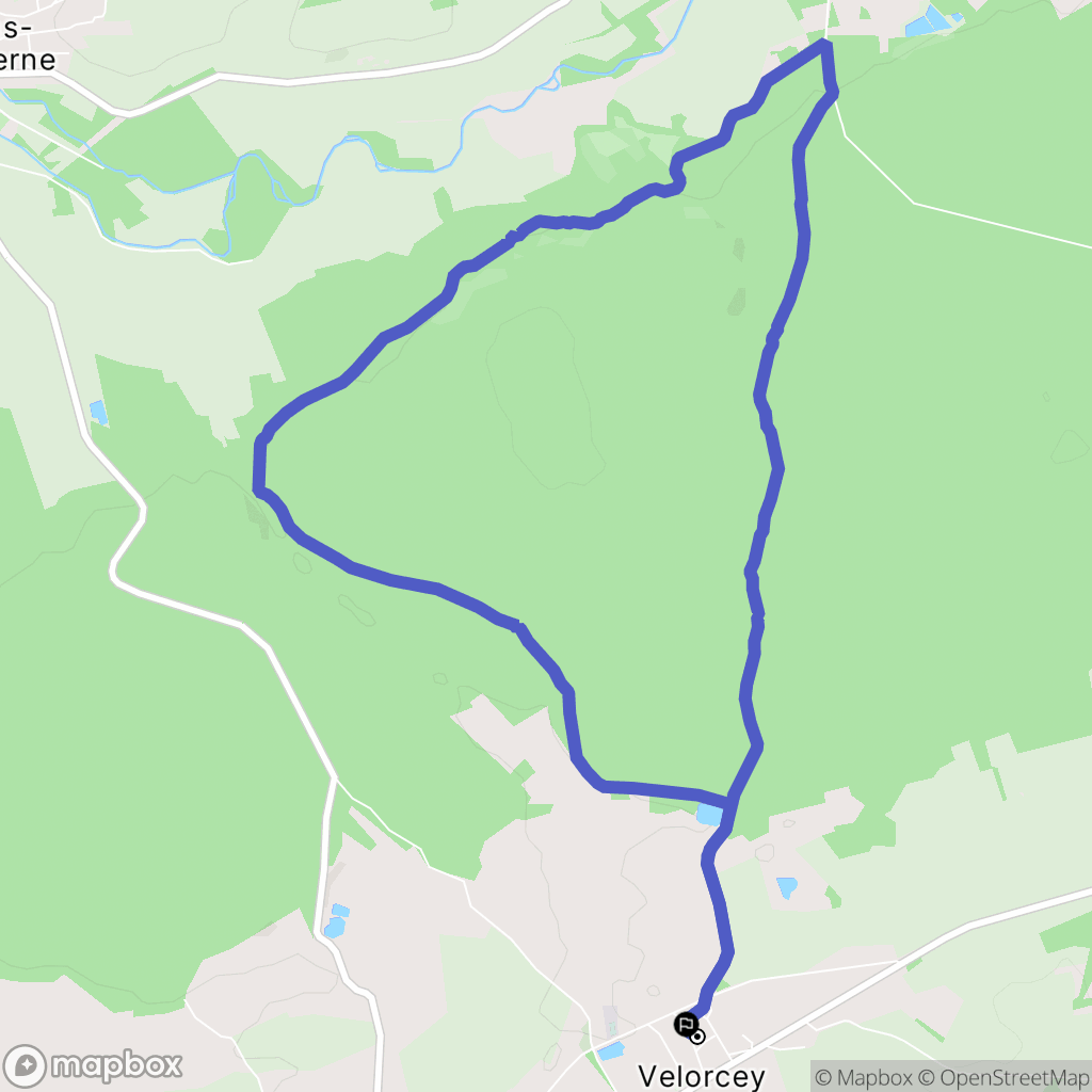 Velorcey : carte du parcours de randonnée - France