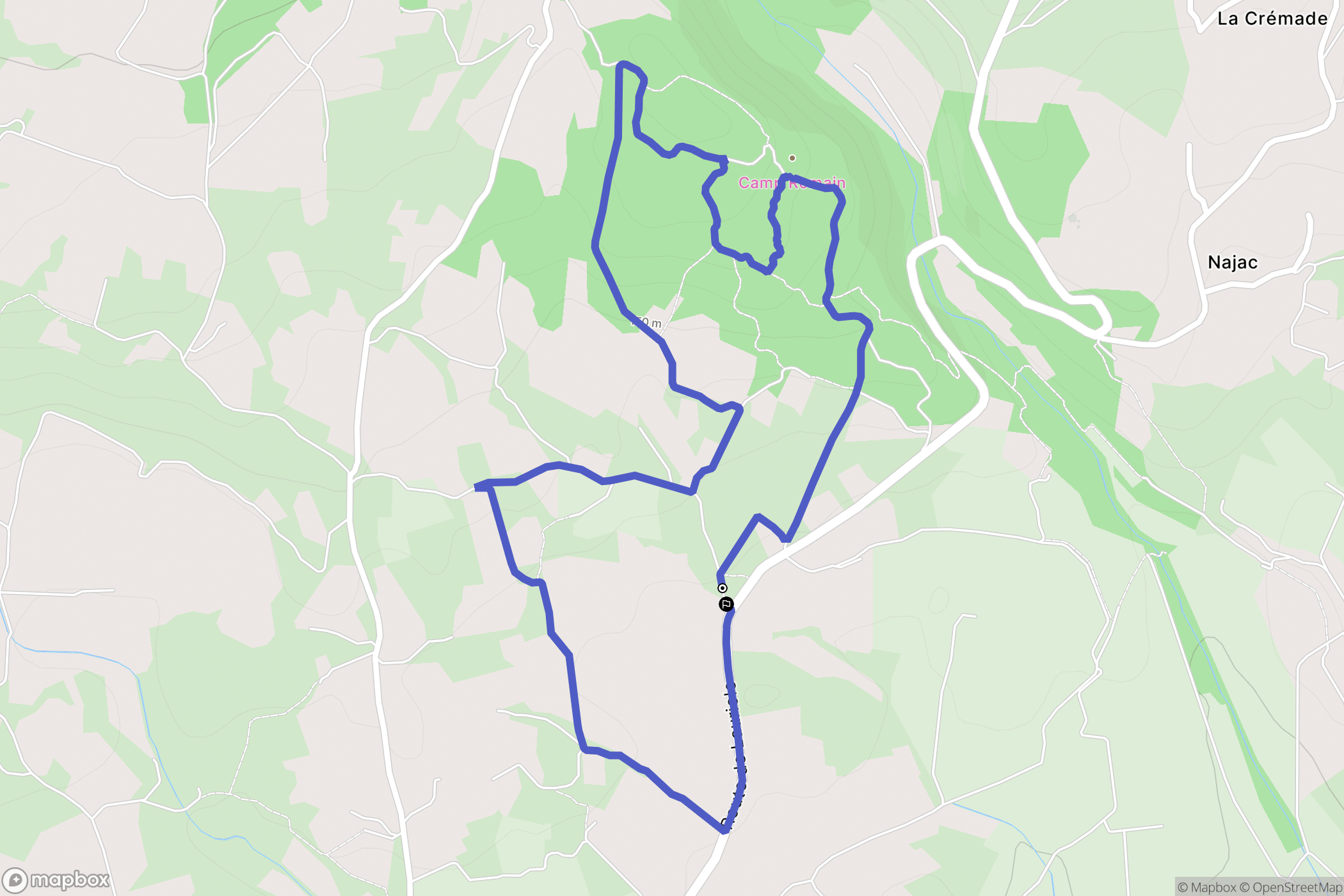 Siran : carte du parcours de randonnée - France