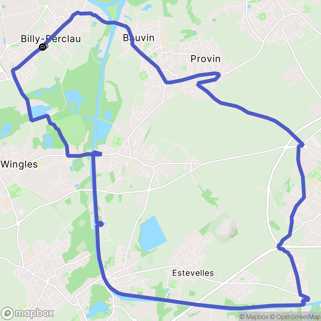 Billy-Berclau : carte du parcours de randonnée - France