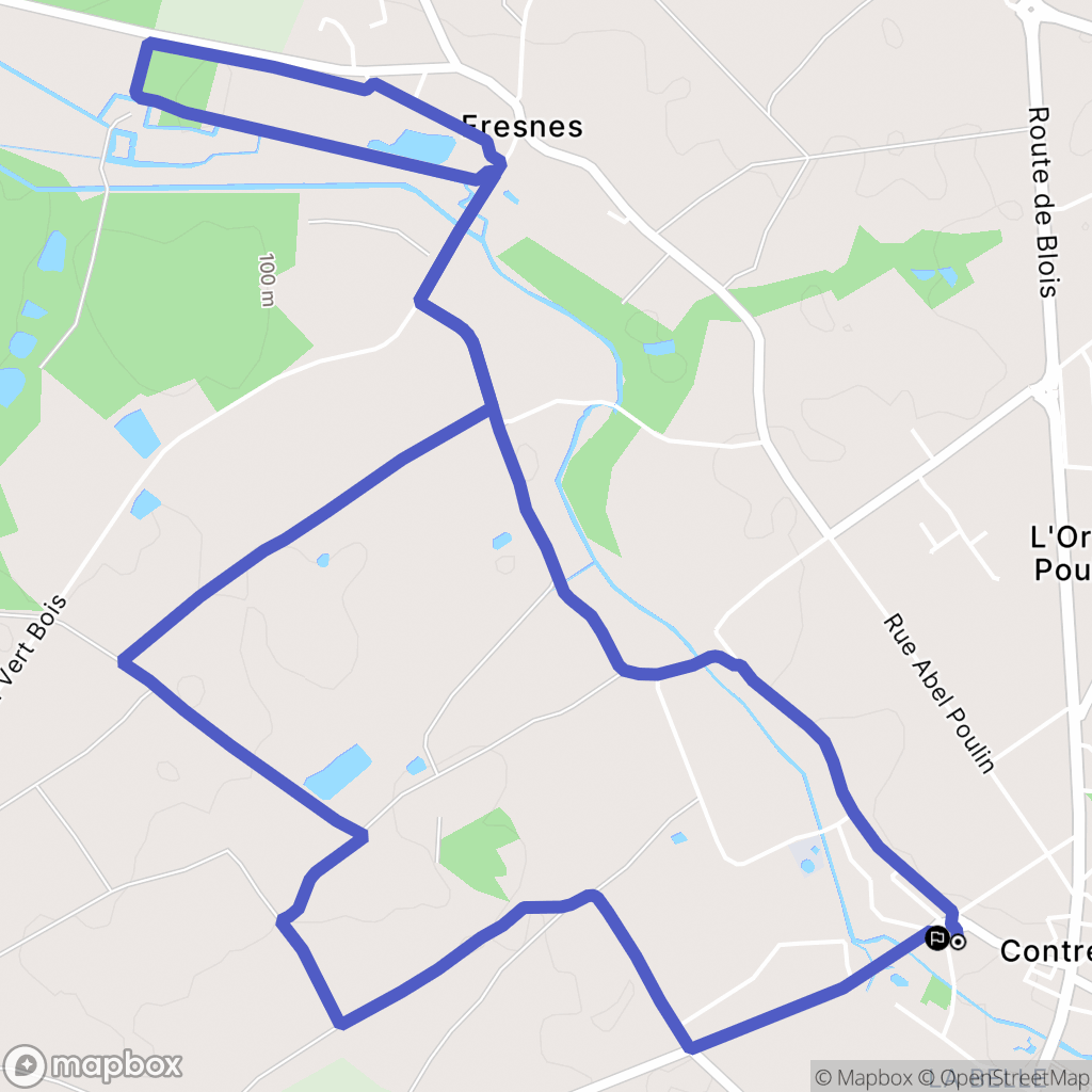 Le Controis-en-Sologne : carte du parcours de randonnée - France