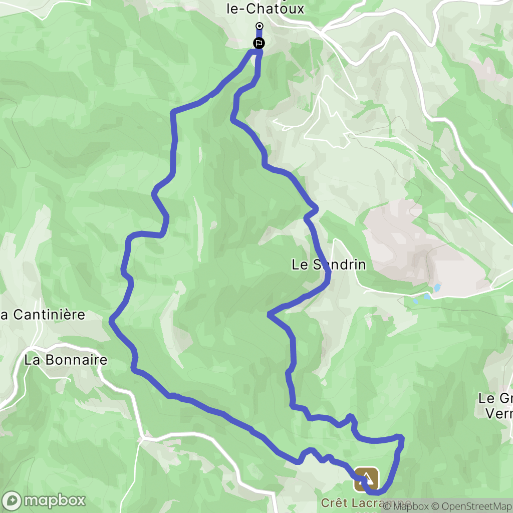 Saint-Cyr-le-Chatoux : carte du parcours de randonnée - France