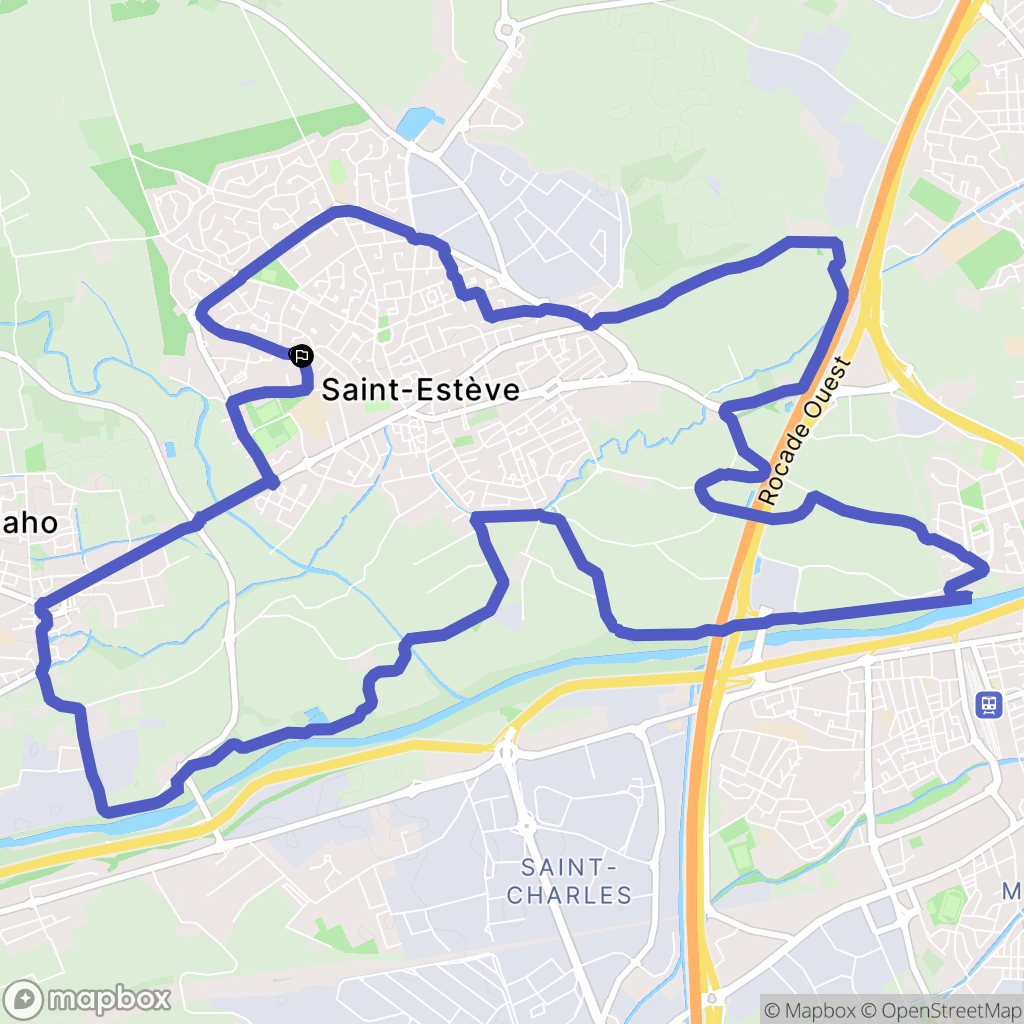 Saint-Estève : carte du parcours de randonnée - France