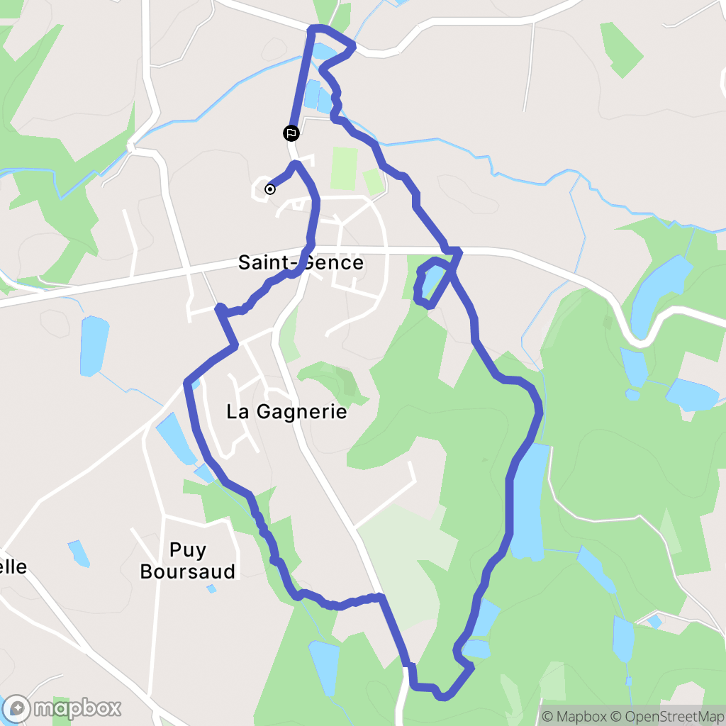 Saint-Gence : carte du parcours de randonnée - France