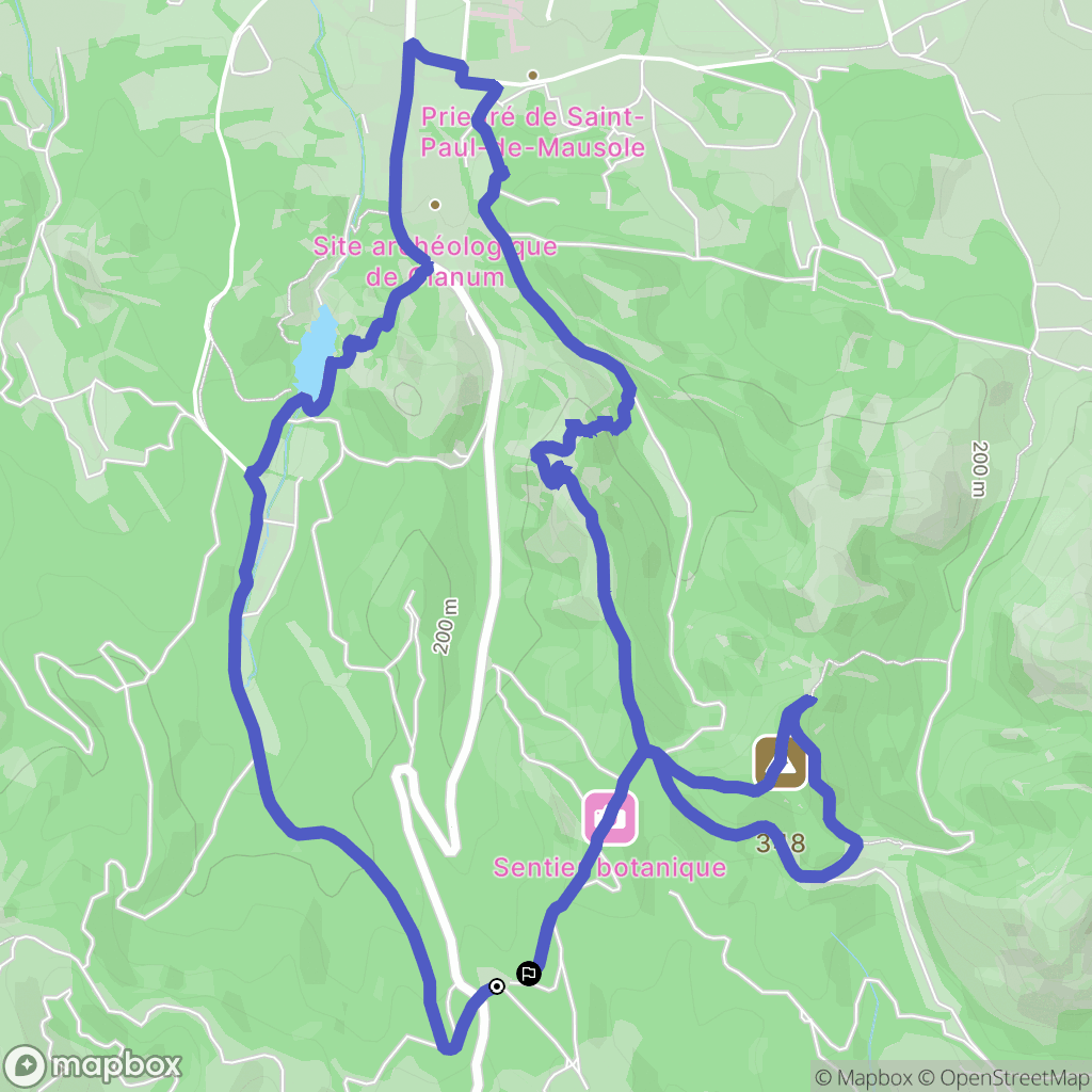 Saint-Rémy-de-Provence : carte du parcours de randonnée - France